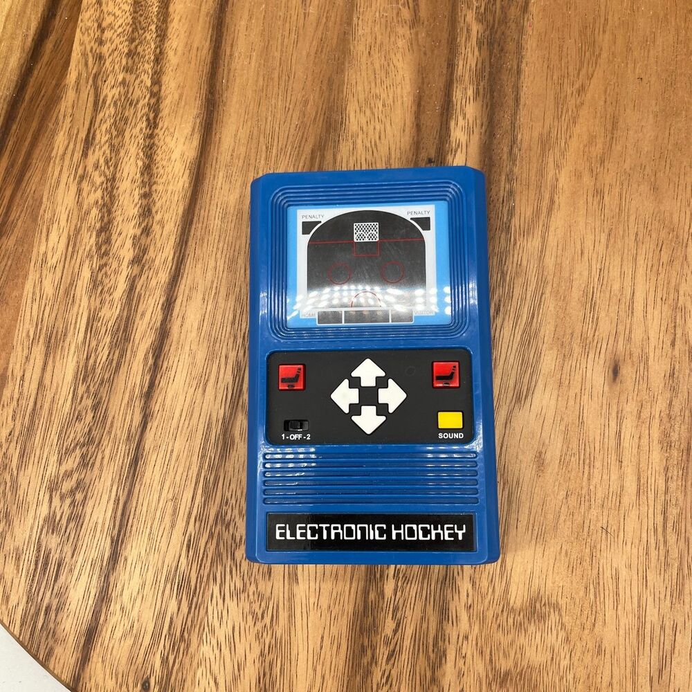 Mattel Electronic Hockey Vintage Handheld Electronic Game Blue Working